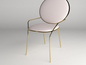 soft gold chair 3D Model