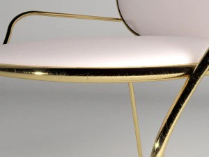 soft gold chair 3D Model
