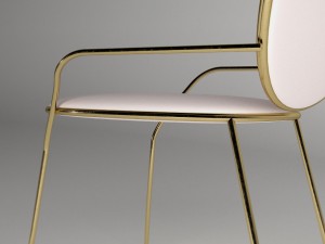 soft gold chair 3D Model
