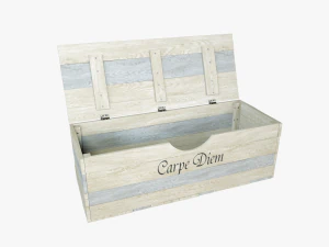 drewniana kwadratowa skrzynia Model 3D