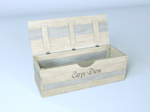 wooden square chest 3D Модель