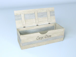wooden square chest 3D Model