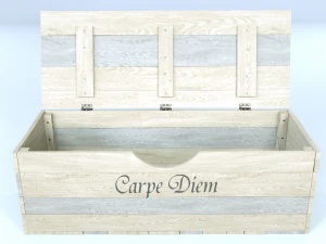 wooden square chest 3D Model