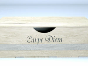 wooden square chest 3D Model