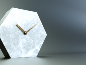 polygonal marble clock 3D मॉडल