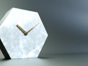 polygonal marble clock 3D Model