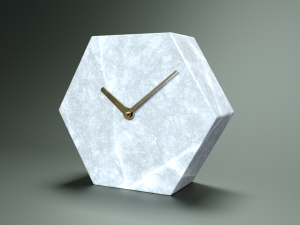 polygonal marble clock 3D मॉडल