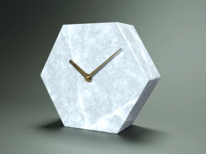 polygonal marble clock 3D Model