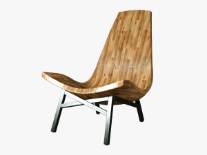 american modern wooden chair Modello 3D