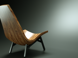 american modern wooden chair Modello 3D