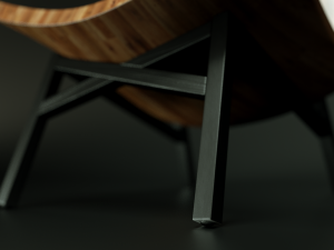 american modern wooden chair Modello 3D