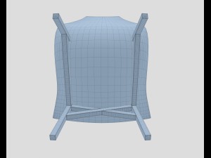 american modern wooden chair Modello 3D