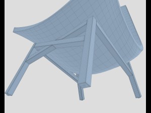 american modern wooden chair Modello 3D