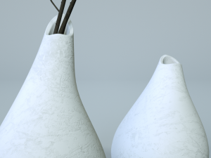 minimalistic ceramic vase set 3D Model