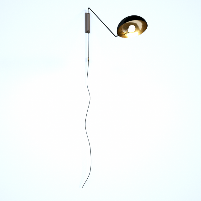 modern black wall lamp 3D Модель .c4d .max .obj .3ds .fbx .stl .blend 