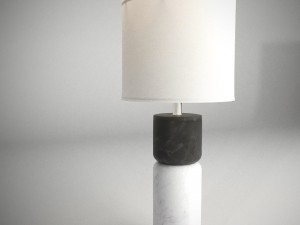 stacked marble table lamp 3D Model