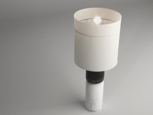 stacked marble table lamp 3D Model