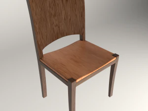 modern wood dining chairs 3D Model