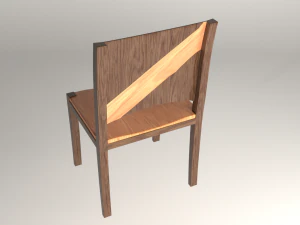 modern wood dining chairs 3D Model
