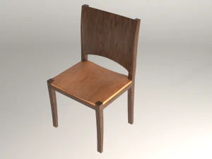 modern wood dining chairs 3D Model