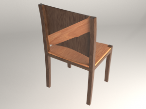 modern wood dining chairs Model 3D
