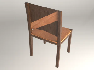 modern wood dining chairs 3D Model