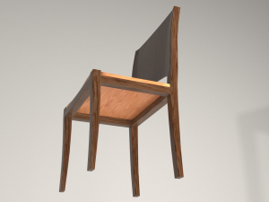 modern wood dining chairs Model 3D
