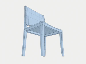 modern wood dining chairs 3D Model