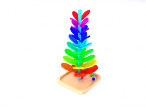 montessori mainbow wooden soundtree toy 3D Model
