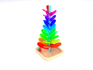 montessori mainbow wooden soundtree toy 3D Model