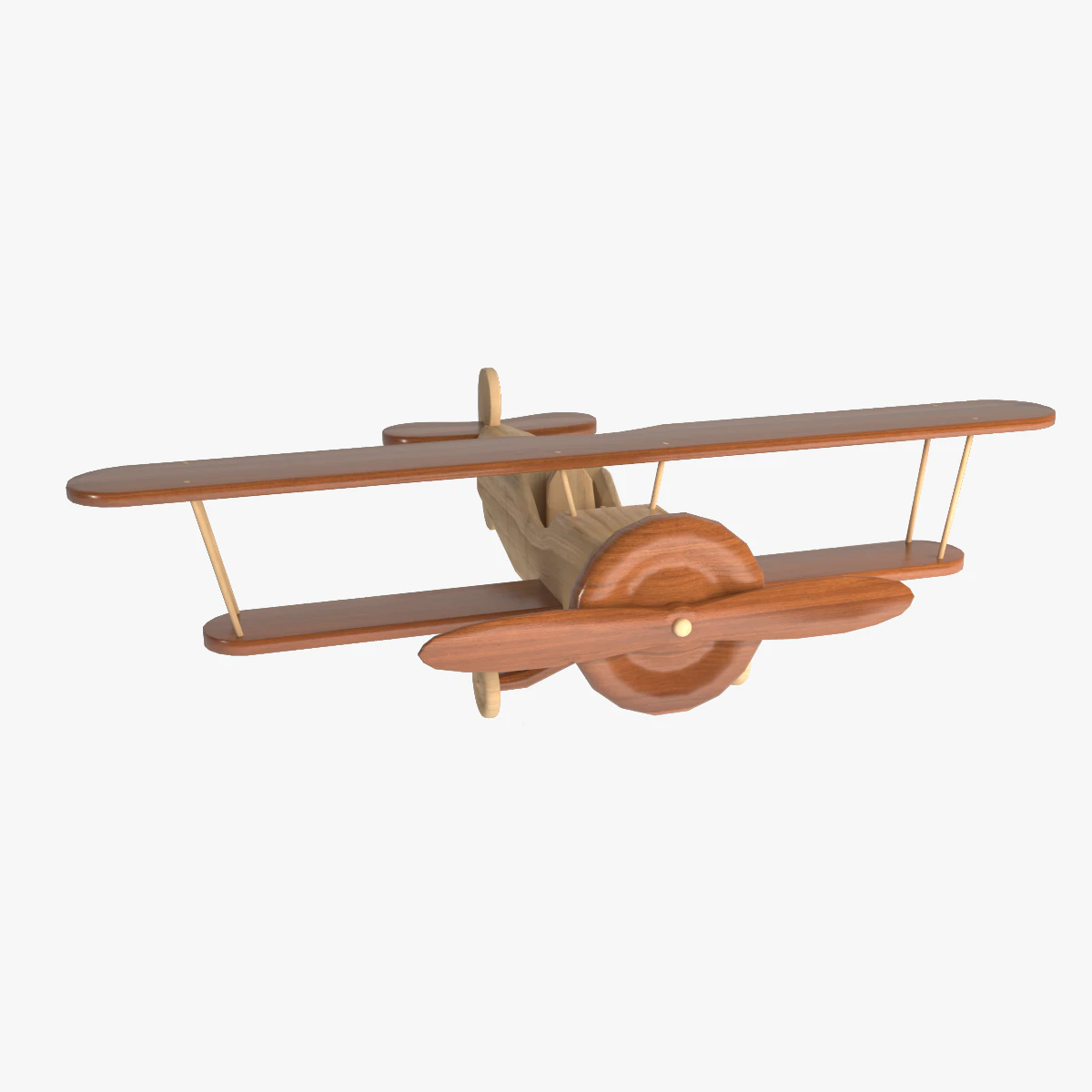 wooden aircraft 3D Model .c4d .max .obj .3ds .fbx .stl .blend