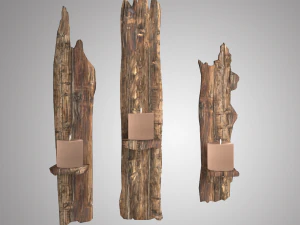 キャンドル用の木製棚 3Dモデル