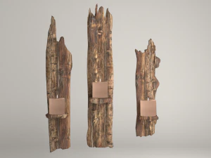 wooden shelf for candles 3D Model