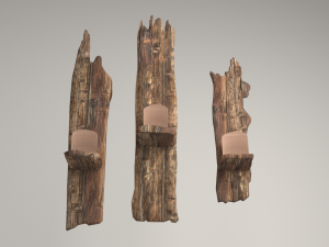 wooden shelf for candles Modelo 3D