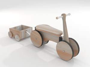 toy of wooden bicycle Model 3D