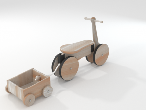 toy of wooden bicycle Model 3D
