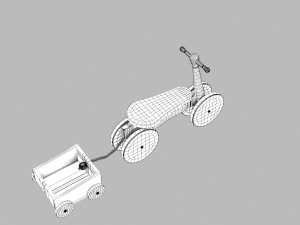 toy of wooden bicycle Model 3D