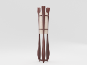 modern wooden floor lamp 3D Model