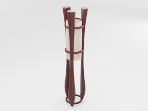 modern wooden floor lamp 3D Model