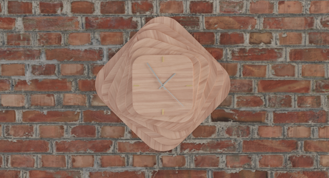 designer clock made of wood 3D मॉडल .c4d .max .obj .3ds .fbx .stl .blend 