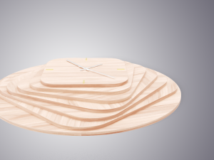 designer clock made of wood 3D मॉडल