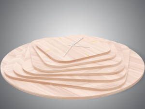 designer clock made of wood 3D मॉडल