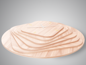 designer clock made of wood 3D मॉडल