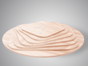 designer clock made of wood 3D मॉडल