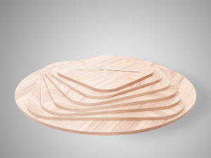 designer clock made of wood 3D मॉडल