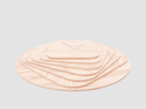 designer clock made of wood 3D मॉडल