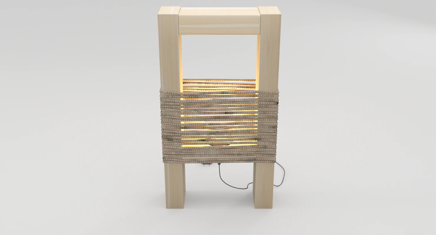 wooden modern lamp 3D Model .c4d .max .obj .3ds .fbx .stl .blend