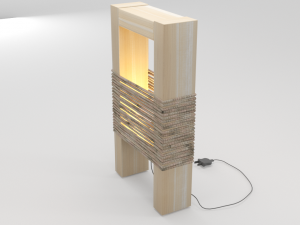 wooden modern lamp 3D 模型
