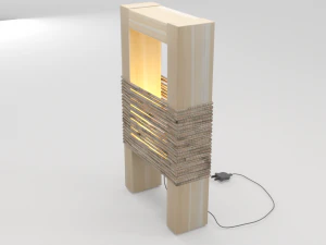 wooden modern lamp 3D Model