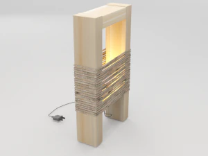 wooden modern lamp 3D Model